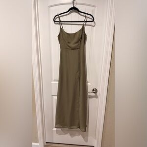 Birdy Grey Olive Green Spaghetti-Strap Maxi Dress
